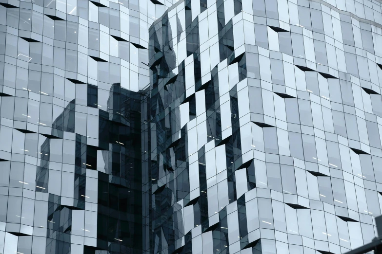 a black and white photo of a building, unsplash, crystal cubism, ignant, glass and metal : : peugot onyx, bjarke ingels, fascinating textures