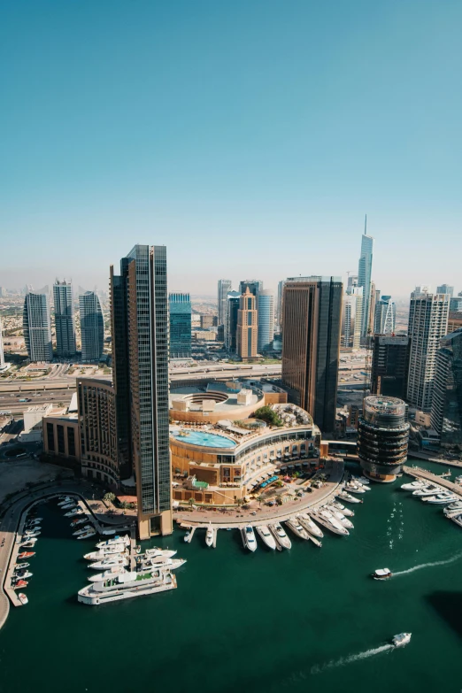 a large body of water surrounded by tall buildings, pexels contest winner, hurufiyya, gta : dubai, fan favorite, shipyard, city rooftop