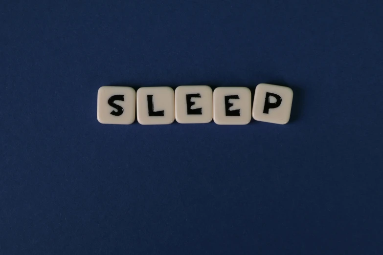the word sleep spelled with dices on a blue background, an album cover, by Meredith Dillman, pexels, it is night time, beds, sheep, nursing