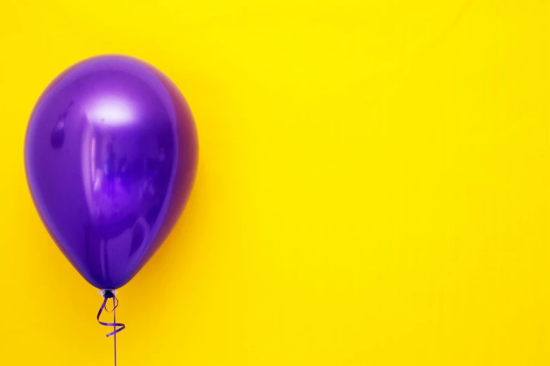 a purple balloon on a yellow background, pexels contest winner, background image, happy colors dariusz zawadzki, happy birthday, glossy yellow