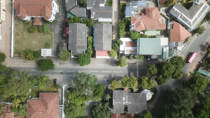 a bird's eye view of a residential area, unsplash, photorealism, sri lanka, high polygon, view from the street, various angles