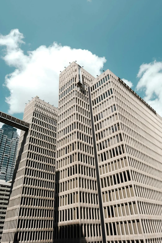 a very tall building sitting in the middle of a city, inspired by Cheng Jiasui, pexels contest winner, brutalism, pittsburgh, art deco office buildings, singapore ( 2 0 1 8 ), brown