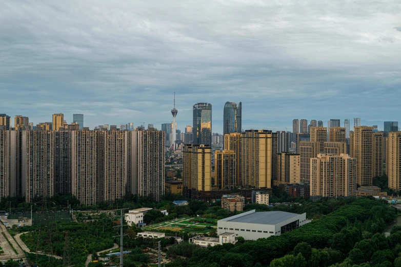 a view of a city with a lot of tall buildings, inspired by Cheng Jiasui, pexels contest winner, hyperrealism, gigapixel photo, view from the distance, 2 0 2 2 photo, fan favorite