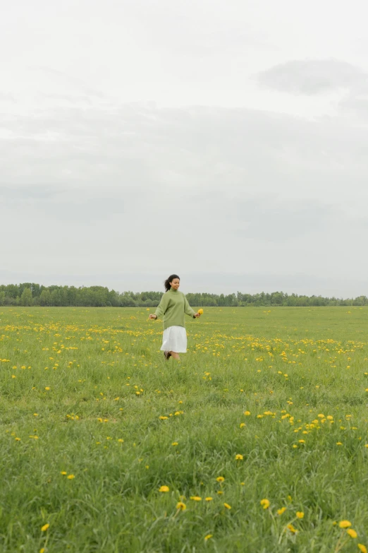 a woman in a field flying a kite, inspired by Isaac Levitan, unsplash, color field, wide film still, yeg, springtime, walking