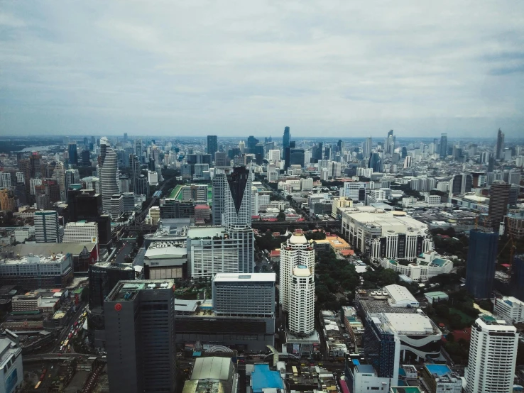 a view of a city from the top of a building, pexels contest winner, hyperrealism, bangkok townsquare, 2 0 0 0's photo, square, high resolution