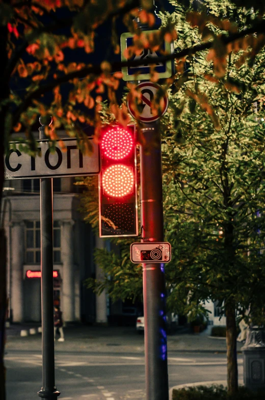 a red traffic light sitting on the side of a road, by Matt Cavotta, reddit, berlin secession, tactile buttons and lights, in an urban setting, ilustration, high - resolution