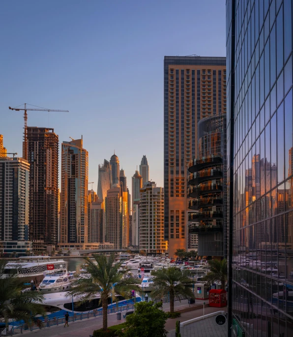 a view of a city from a high rise building, by Joseph Severn, pexels contest winner, hyperrealism, gta : dubai, glassy reflections, early morning light, today\'s featured photograph 4k