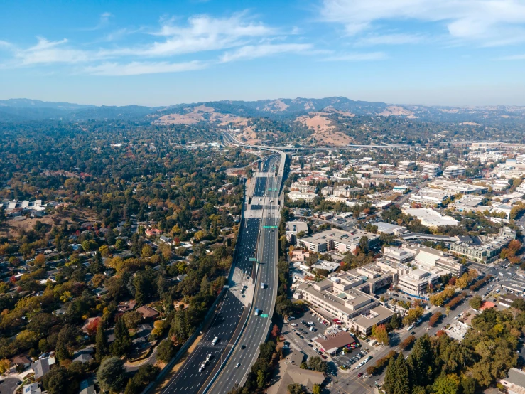 an aerial view of the city of los angeles, california, unsplash, renaissance, highway 5 0, napa, background image, mechabot