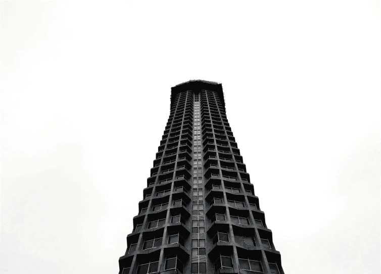 a black and white photo of a tall building, unsplash, brutalism, isolated, london architecture, spire, instagram picture