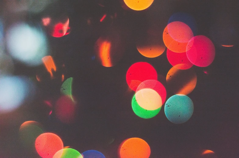 a bunch of balloons floating in the air, a microscopic photo, by Jan Rustem, pexels, light and space, christmas lights, lo fi colors, dots abstract, three point lighting bjork