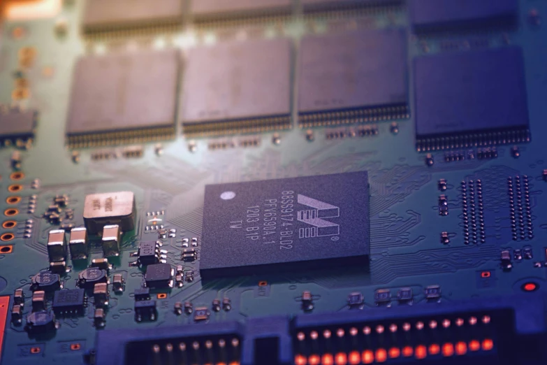 a close up of a computer chip on a motherboard, a computer rendering, unsplash, thumbnail, webgl render, ilustration, cinema 4d cinematic render