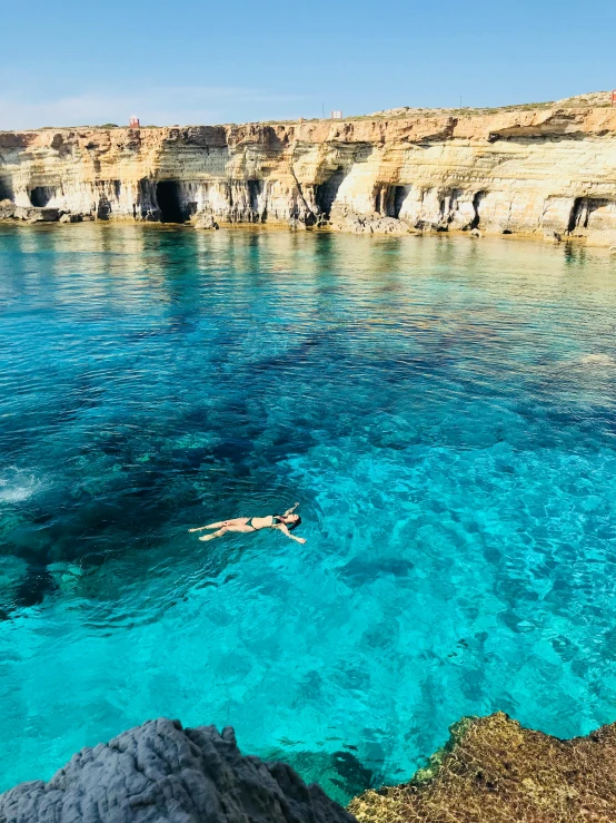 a person swimming in the clear blue water, les nabis, aphrodite, awe - inspiring award - winning, 5 feet away, thumbnail