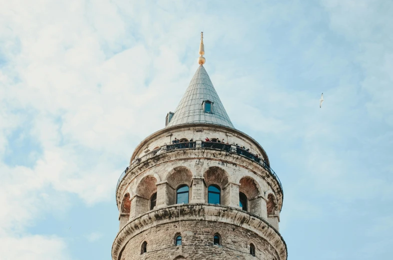 a tall tower with a clock on top of it, pexels contest winner, hurufiyya, turkish and russian, thumbnail, cone shaped, 1 2 9 7