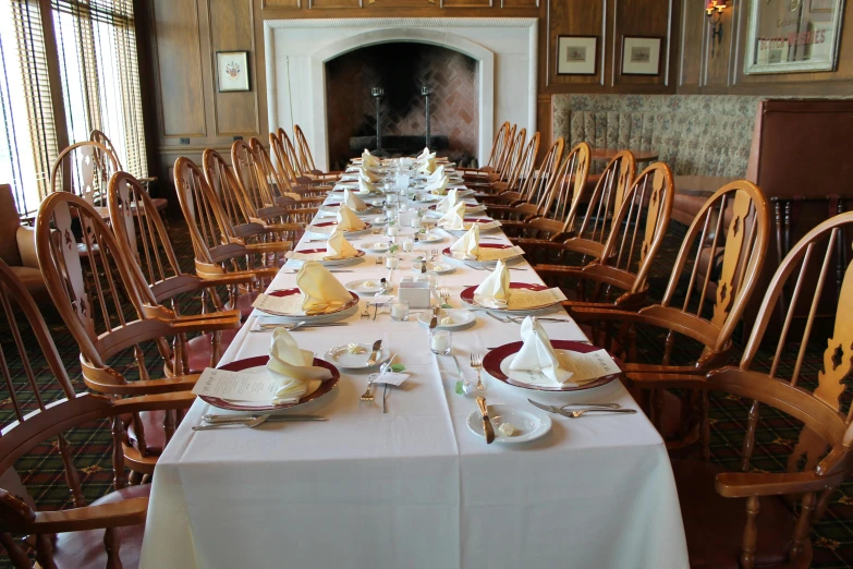 a long table is set in front of a fireplace, image, staff, majesty, thumbnail