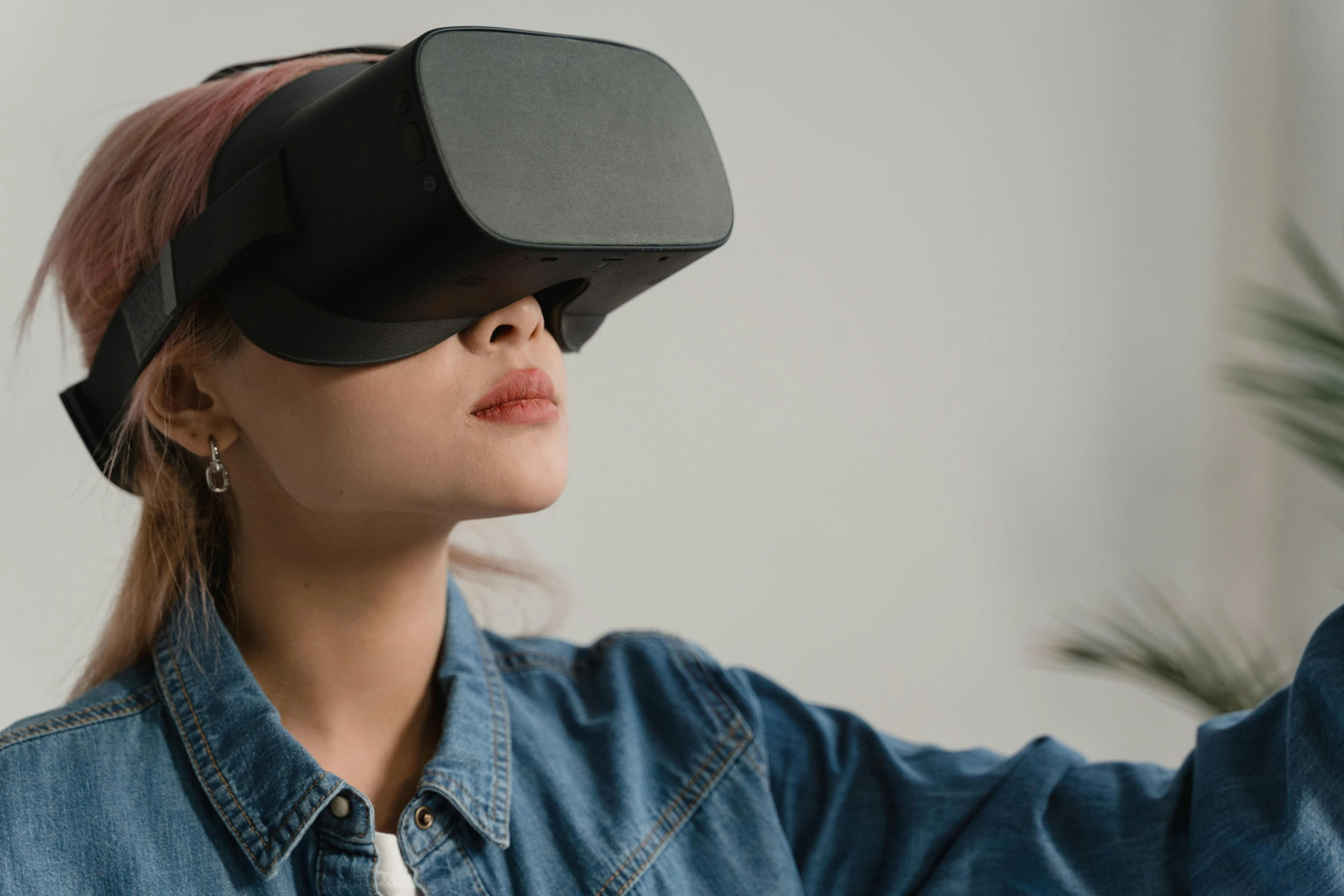 a woman wearing a virtual reality headset, trending on pexels, rectangle, mit technology review, tabletop gaming, avatar image