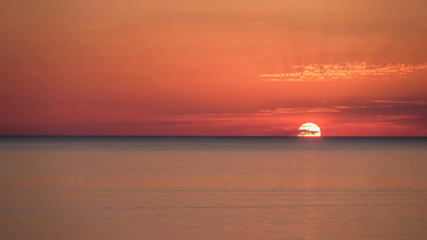 the sun is setting on the horizon of the ocean, inspired by Jan Rustem, pexels contest winner, romanticism, pink and orange colors, instagram post, lynn skordal, good night