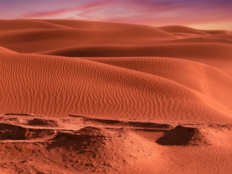 a desert with sand dunes and rocks in the foreground, pexels contest winner, surrealism, red hues, arabian nights, heat ripples, youtube thumbnail