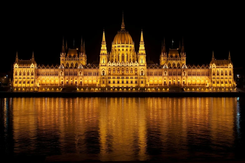 the hungarian parliament building lit up at night, pexels contest winner, baroque, square, gigapixel photo, cutout, multi-part