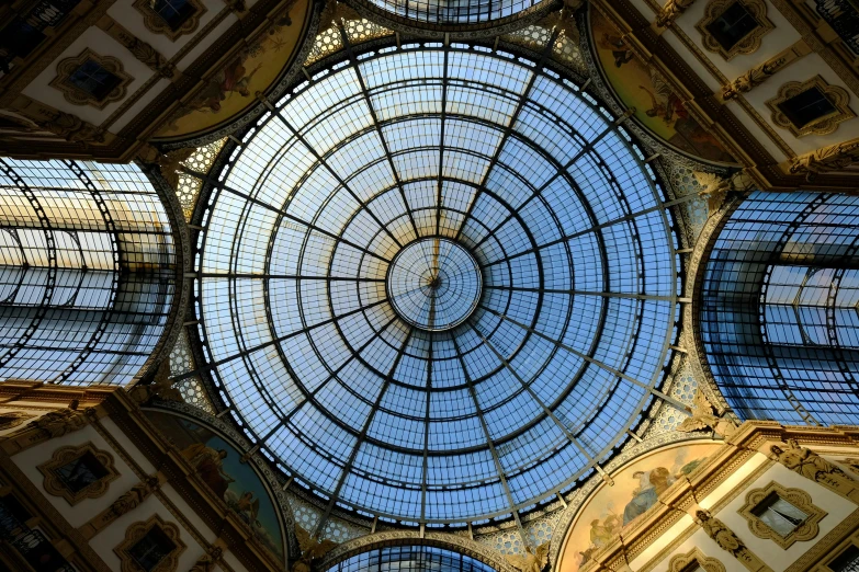 the ceiling of a building with a glass dome, an album cover, pexels contest winner, milan schere, square, thumbnail, beautiful high resolution