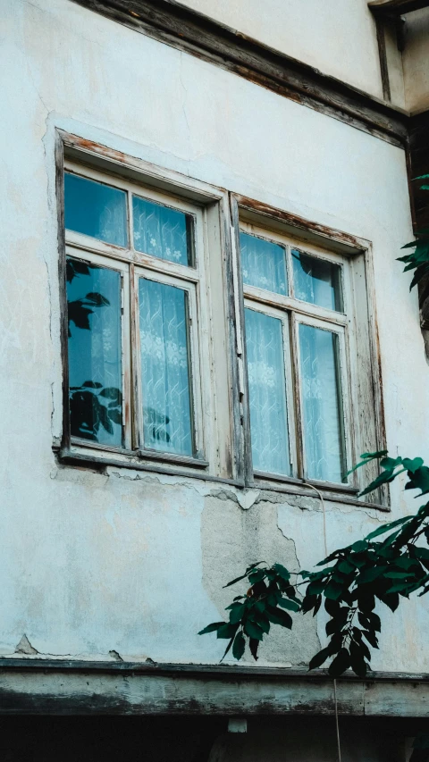 a close up of a window on a building, an album cover, unsplash, old color photograph, 15081959 21121991 01012000 4k, anna nikonova, very poor