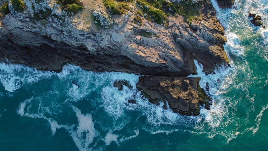 a view of the ocean from a bird's eye view, pexels contest winner, coastal cliffs, splashing, thumbnail, manly