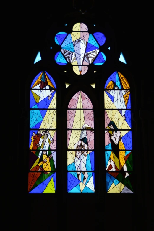 a large stained glass window in a church, in karuizawa, slide show, square, may 1 0