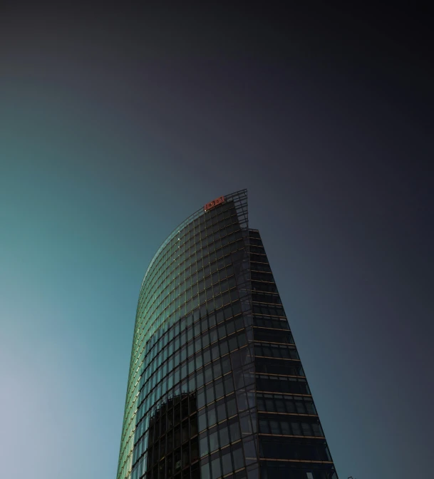 a tall building sitting in the middle of a city, pexels contest winner, minimalism, glass and metal : : peugot onyx, dimly lit, worm\'s eye view, hq 4k phone wallpaper