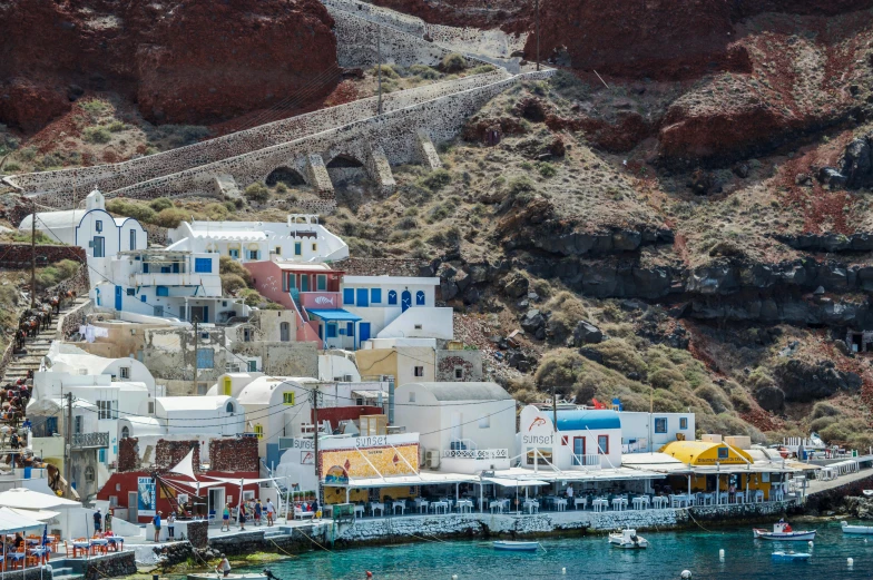 a number of buildings near a body of water, pexels contest winner, greek fabric, avatar image, color image, high resolution photo