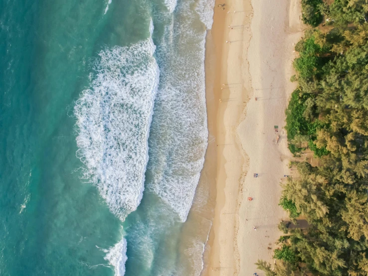 a large body of water next to a sandy beach, pexels contest winner, airborne view, thumbnail, ( ( ( ( kauai ) ) ) ), gold coast australia