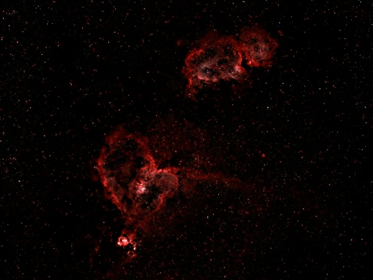 two red nebulas in the night sky, a microscopic photo, flickr, space art, robot's heart-shaped fingers, taken in the early 2020s, space telescope, credit nasa