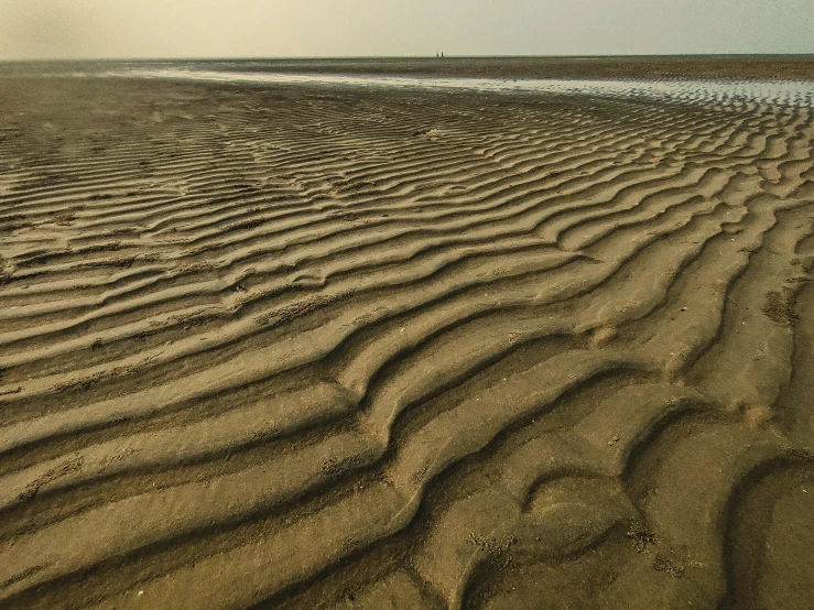 a large body of water sitting on top of a sandy beach, by Jan Tengnagel, unsplash contest winner, land art, complex pattern, bangladesh, lines of energy, thick lines highly detailed