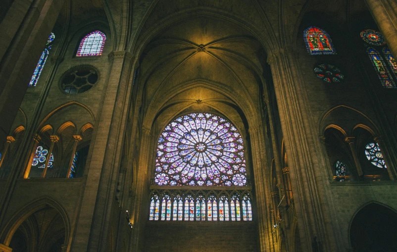 the interior of a cathedral with stained glass windows, pexels contest winner, art nouveau, instagram post, louvre, from the distance, youtube thumbnail