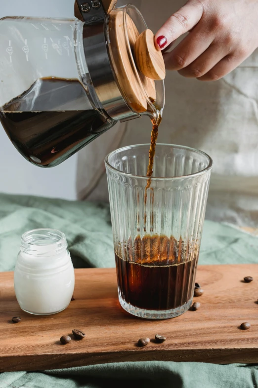 a person pours coffee into a glass, highly upvoted, guide, zoomed in, thumbnail