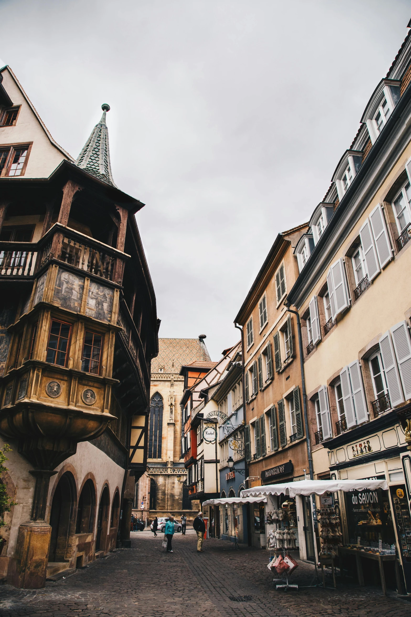 a couple of buildings that are next to each other, a photo, renaissance, french village exterior, unsplash photo contest winner, brown, no color