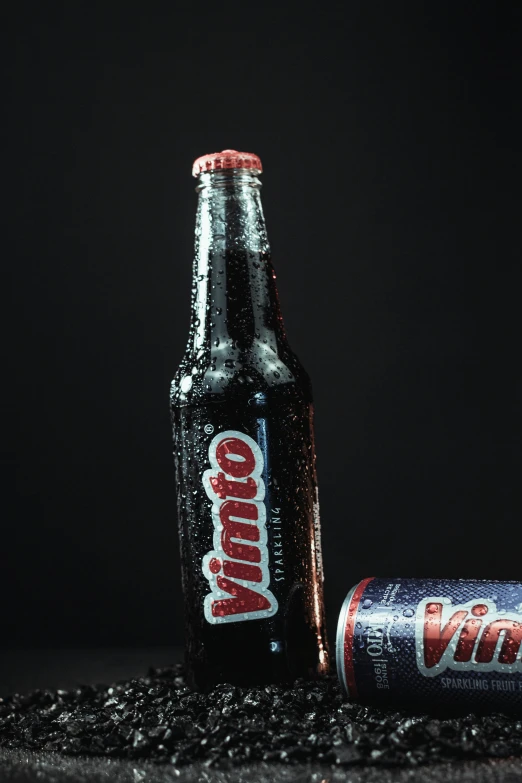 a couple of bottles of soda sitting next to each other, pexels contest winner, visual art, vinny from vinesauce, close - up studio photo, rino, cold beer