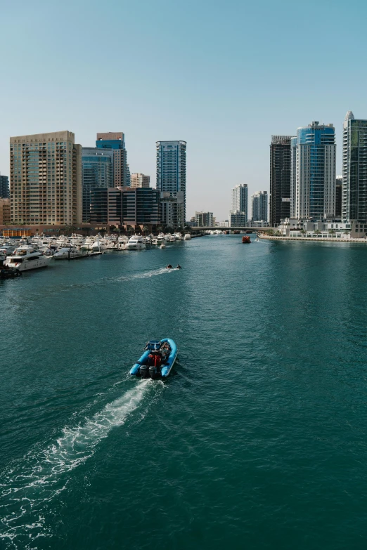 a boat in the middle of a large body of water, by Daarken, entertainment district, tubing, panoramic