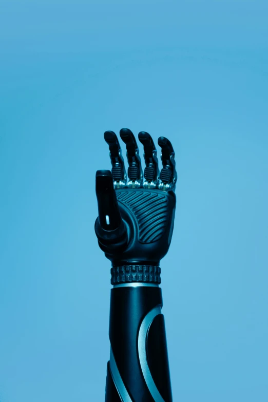 a close up of a bottle of wine with a hand on it, afrofuturism, robotic left arm, blue-black, photographed for reuters, jen atkin