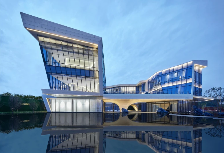 a building that is next to a body of water, by Zha Shibiao, clean and pristine design, iu, journalism photo, thumbnail
