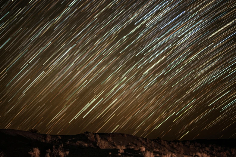 a long exposure of star trails in the sky, a microscopic photo, pexels contest winner, moab, 2000s photo, panels, meteorites