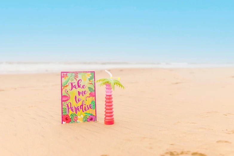 a pair of flip flop flop flop flop flop flop flop flop flop flop flop flop flop flop, by Julia Pishtar, pexels contest winner, plasticien, sand art bottle, tropical background, full card design