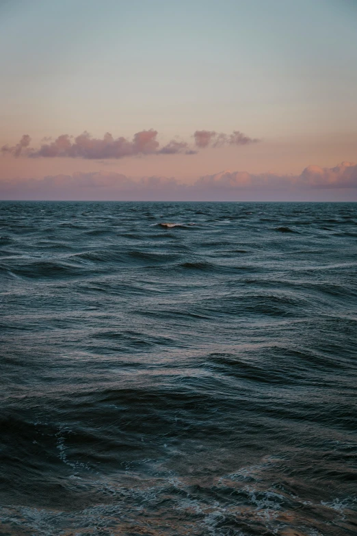 a large body of water next to a beach, a picture, by Jan Tengnagel, unsplash contest winner, romanticism, subreddit / r / whale, early evening, photo of the middle of the ocean, low quality photo