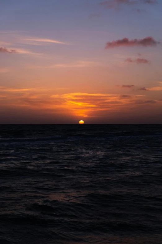 the sun is setting on the horizon of the ocean, a picture, by Robbie Trevino, aruba, 2 5 6 x 2 5 6 pixels, low quality photo, good night