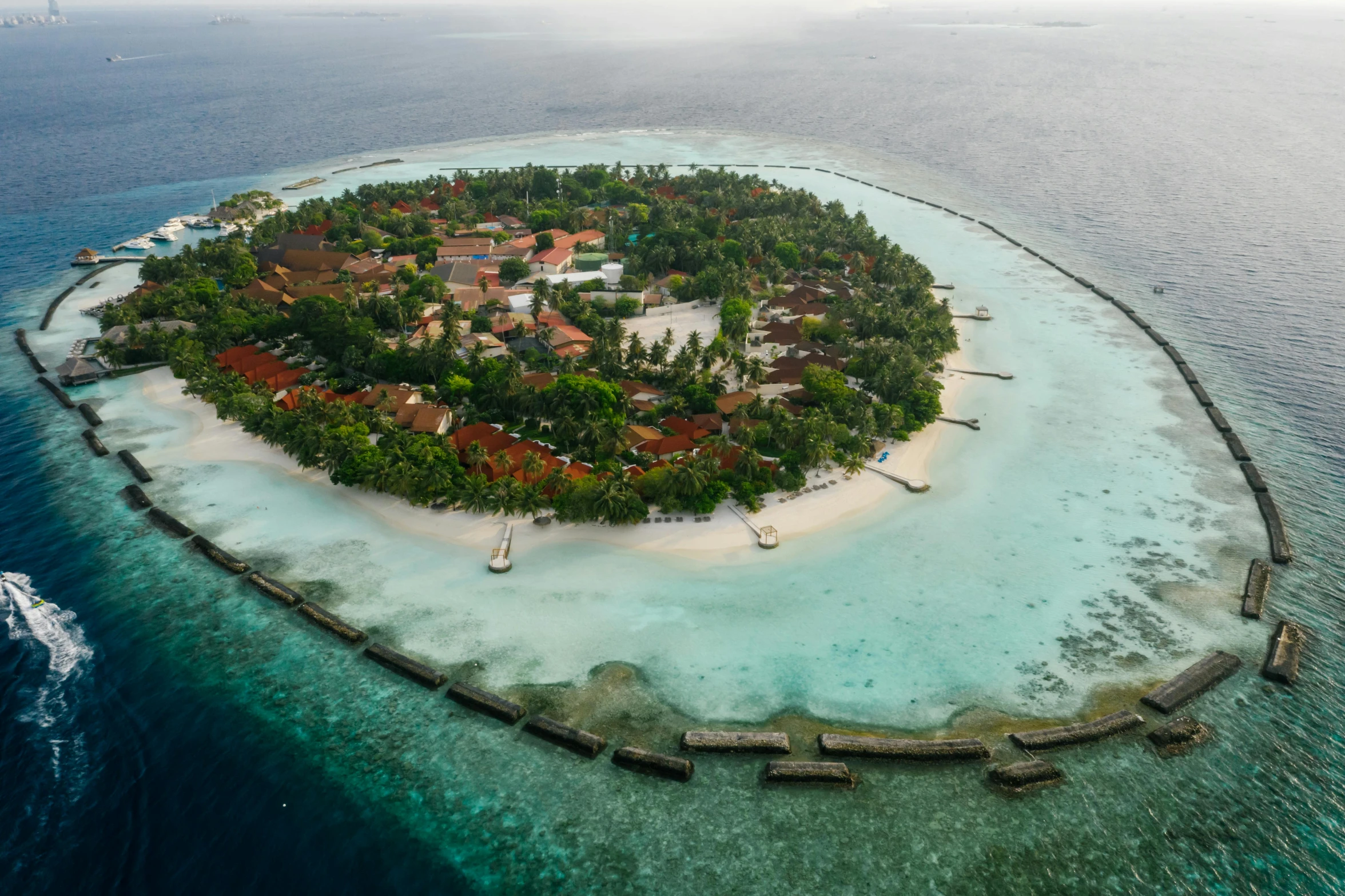 a small island in the middle of the ocean, a portrait, pexels contest winner, hurufiyya, resort, lush surroundings, birdeye, album