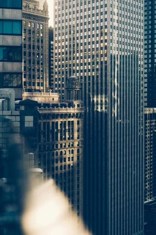 a view of a city from a high rise building, by Andrew Domachowski, pexels contest winner, modernism, dynamic closeup, tall skyscrapers, mies van der rohe, high resolution image