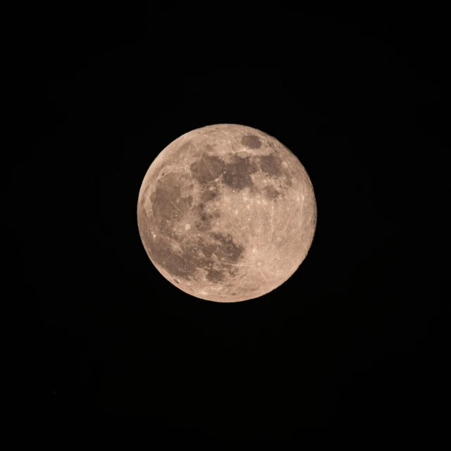 a full moon is seen in the dark sky, an album cover, pexels, pink, full frame image, brown, high quality image