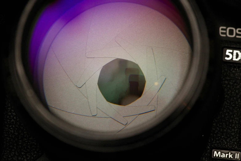 a close up of a camera with a lens, a microscopic photo, by Jan Rustem, unsplash, holography, glassy fracture, seen through a kaleidoscope, obscured underexposed view, 2 4 mm wide angle anamorphic