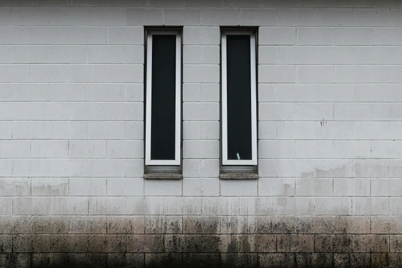 a red fire hydrant sitting in front of two windows, a minimalist painting, inspired by Elsa Bleda, unsplash, wall of eyes, gray concrete, paul barson, white and black