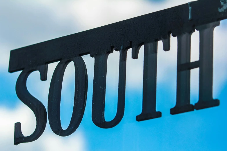 a close up of a street sign with clouds in the background, by John Souch, sots art, 3 d logo, aquamarine windows, profile image, square