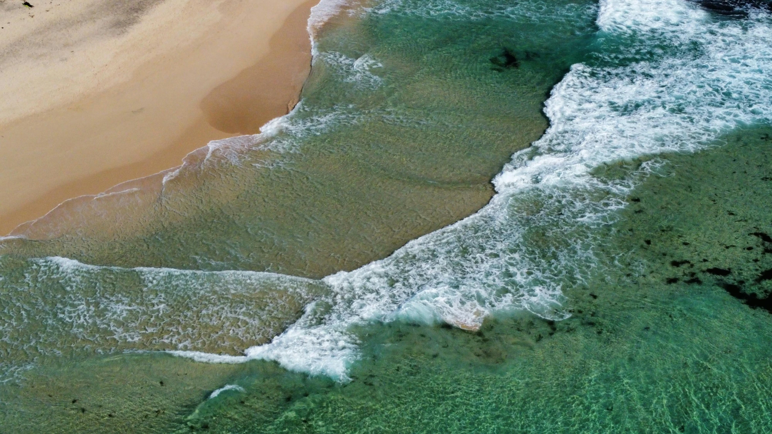 a large body of water next to a sandy beach, by Peter Churcher, pexels contest winner, close-up from above, ocean swells, photorealist, slide show