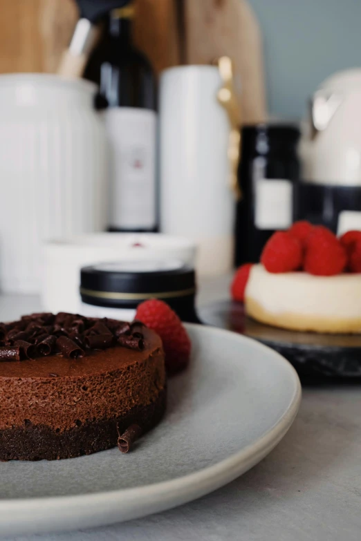 a chocolate cake sitting on top of a white plate, a still life, inspired by Richmond Barthé, pexels contest winner, 🎀 🧟 🍓 🧚, soft rim light, 84mm), cheeks